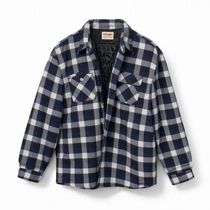 Wrangler Authentics Navy and White Heavy Weight Quilted Flannel